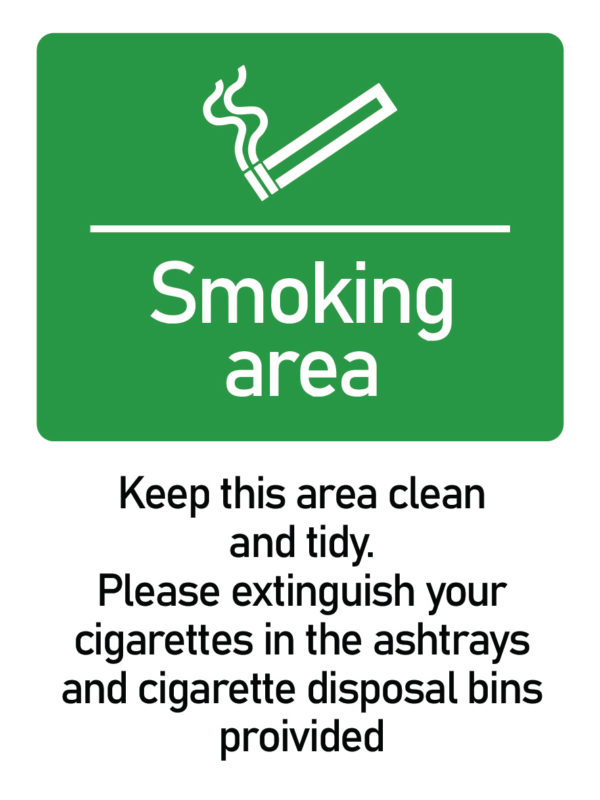 Smoking Area Signage - Green