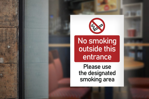No Smoking outside this Entrance - Window