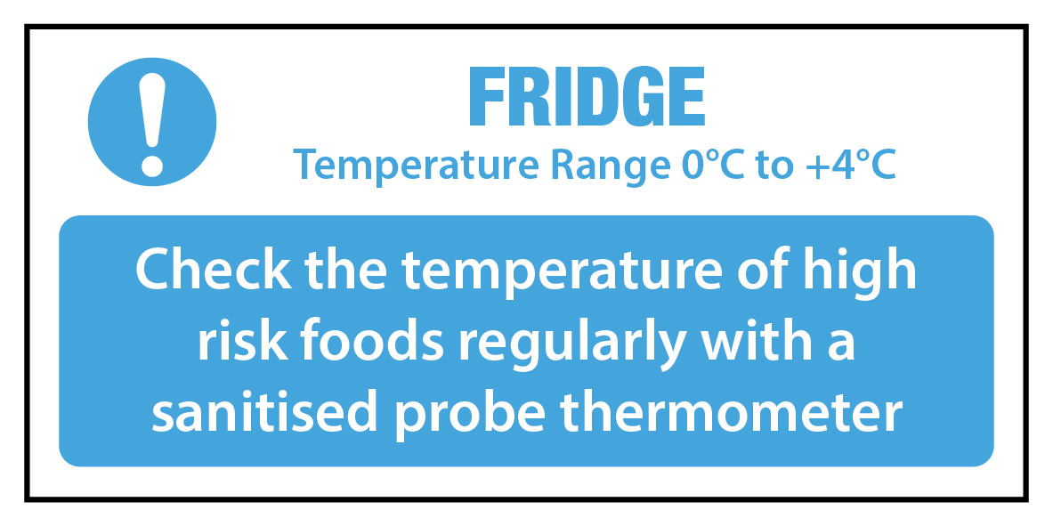 Pack Of 1 THS Kitchen Safety Sign Check Fridge Temperature Notice Self Adhesive Vinyl Sticker 