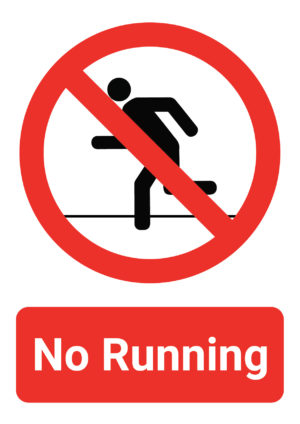 no running at thee pool poster